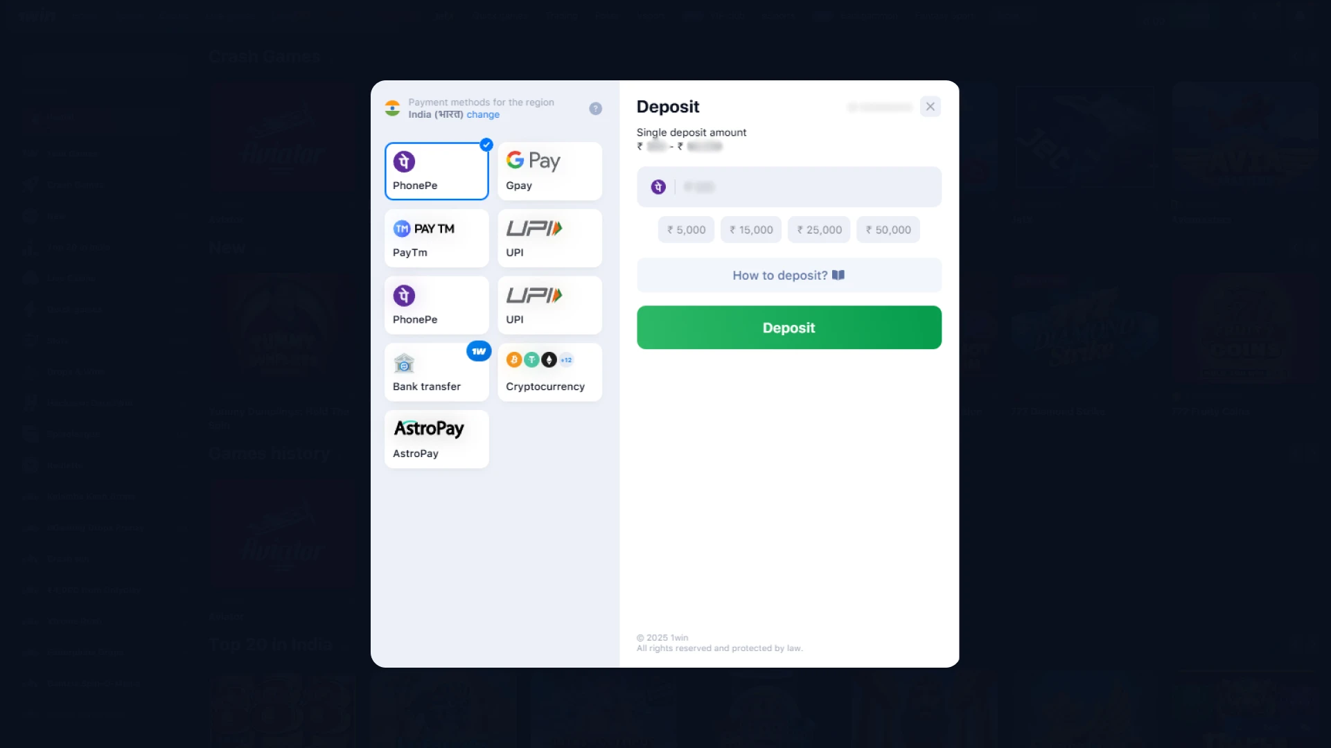 Make deposit.